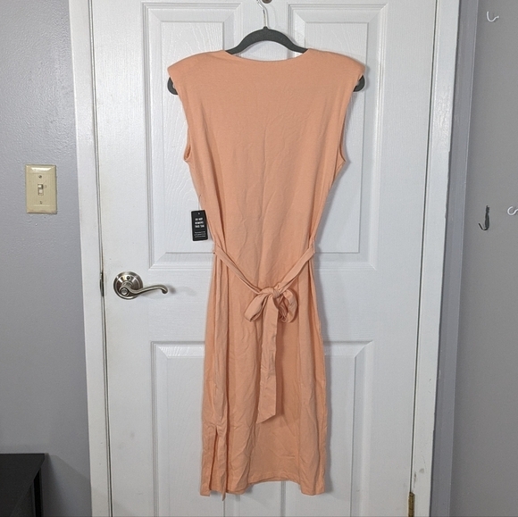 NWT Express Tie-Waist Peachy Padded Shoulder‎ Midi Tank Dress Size XS - Picture 3 of 7
